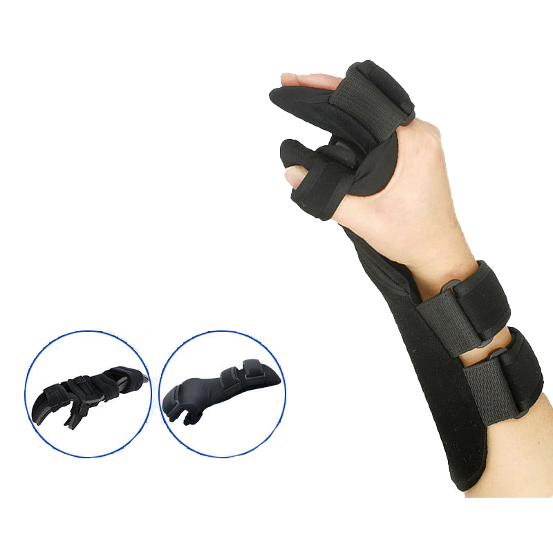 Adjustable wrist support brace in navy with a Velcro strap and a thumb slot